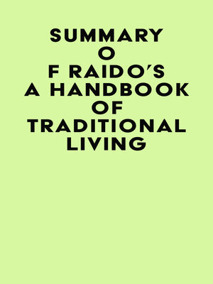 cover image of Summary of Raido's a Handbook of Traditional Living